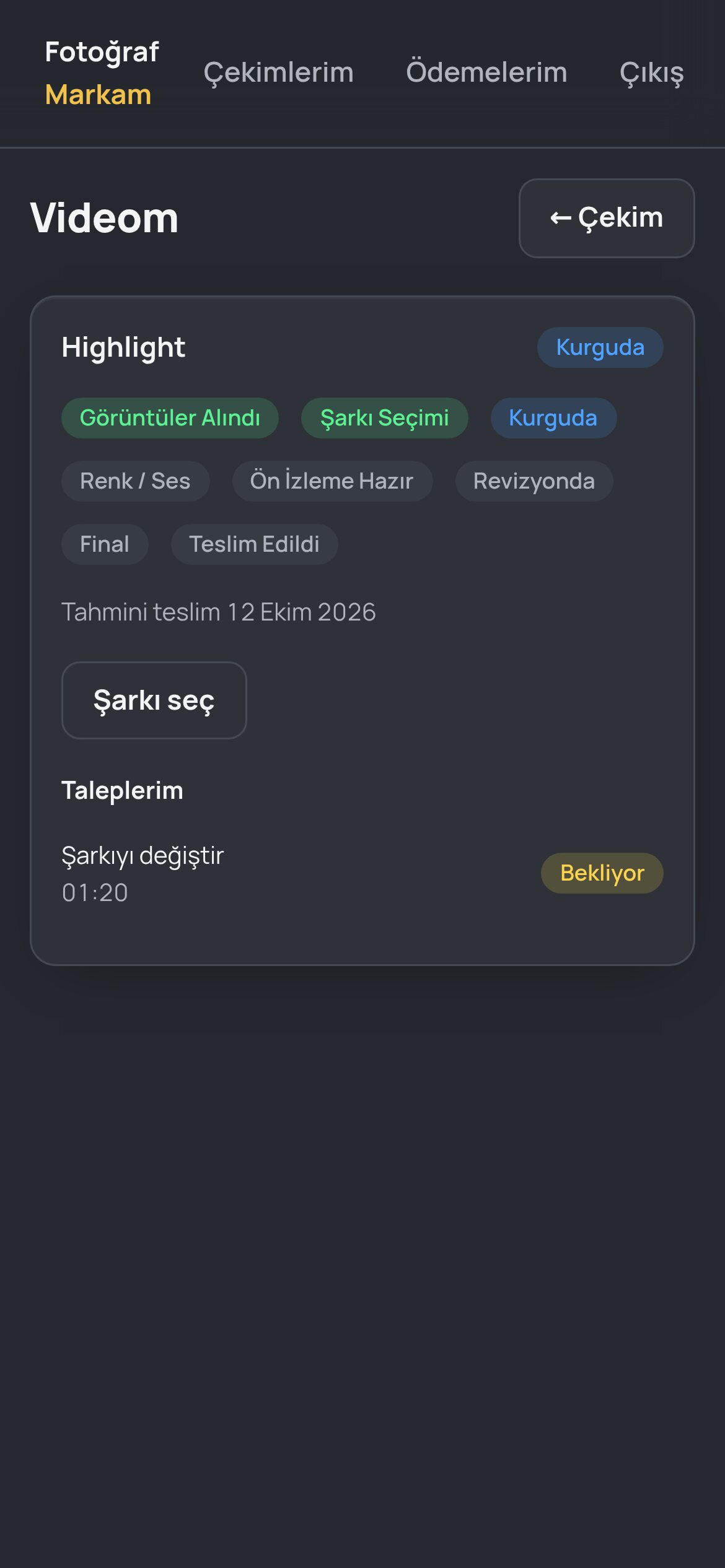 Video, albüm, teslim